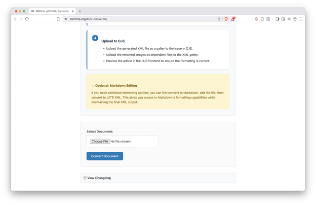 DOCX to JATS XML tool